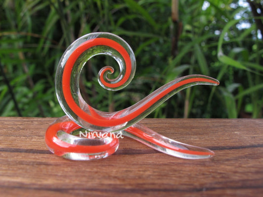 1 Pair (2 Pieces) Solid Color Encased Red Thai Super Spirals