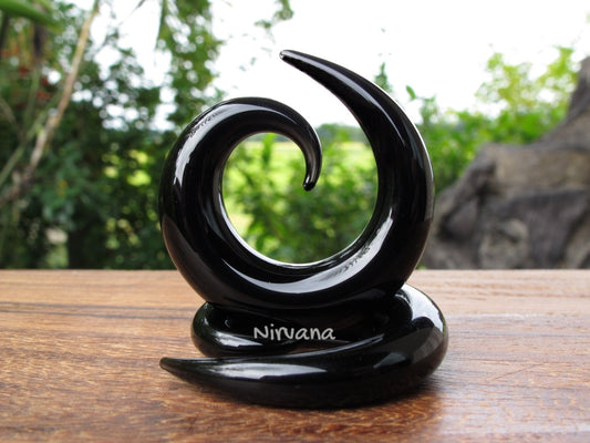 1 Pair (2 Pieces) Solid Color Black Classic Spirals