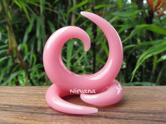 1 Pair (2 Pieces) Solid Color Pink Classic Spirals