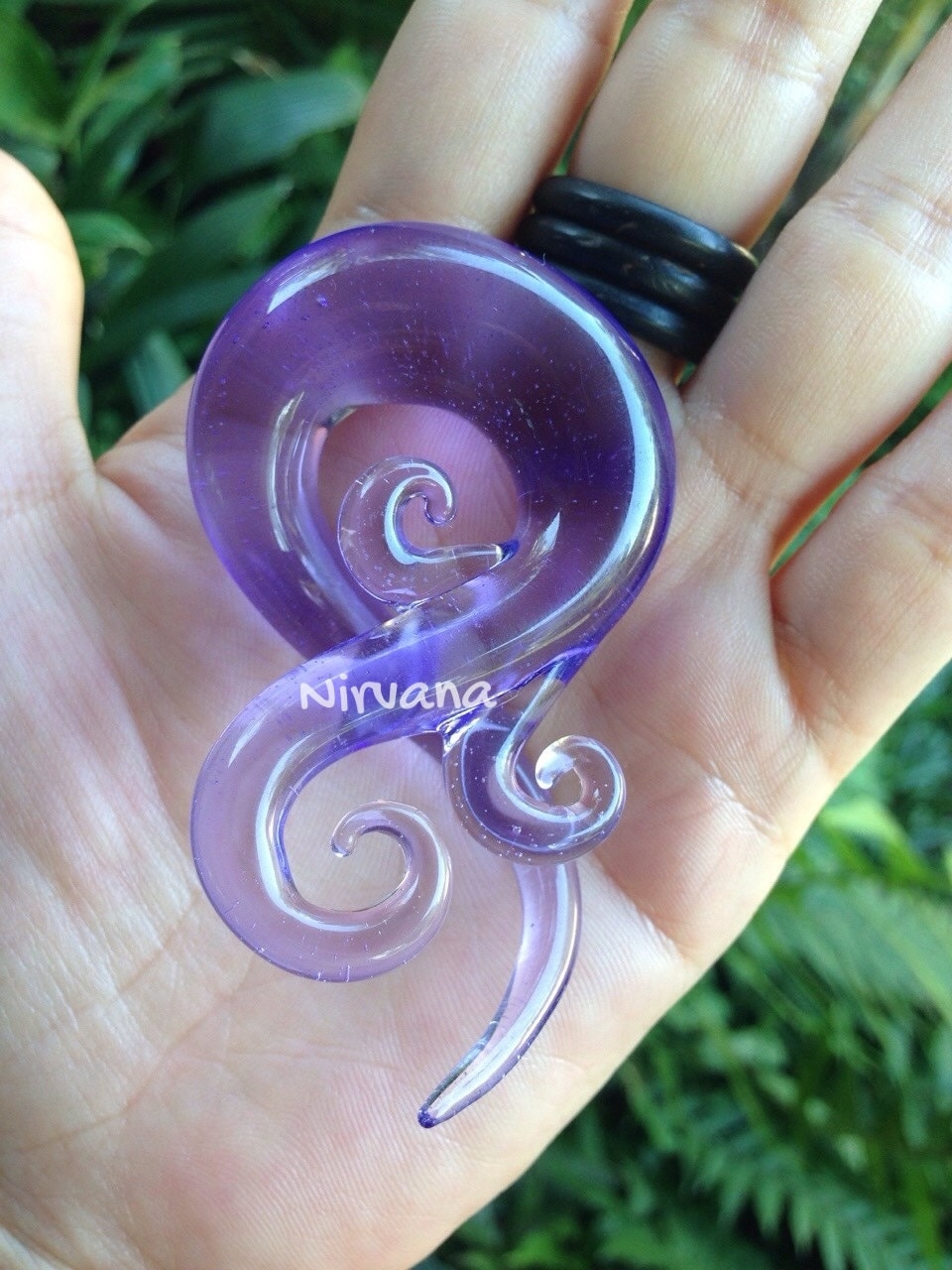 1 Pair (2 Pieces) Purple Rain Bubbles Bonita Ear Spirals