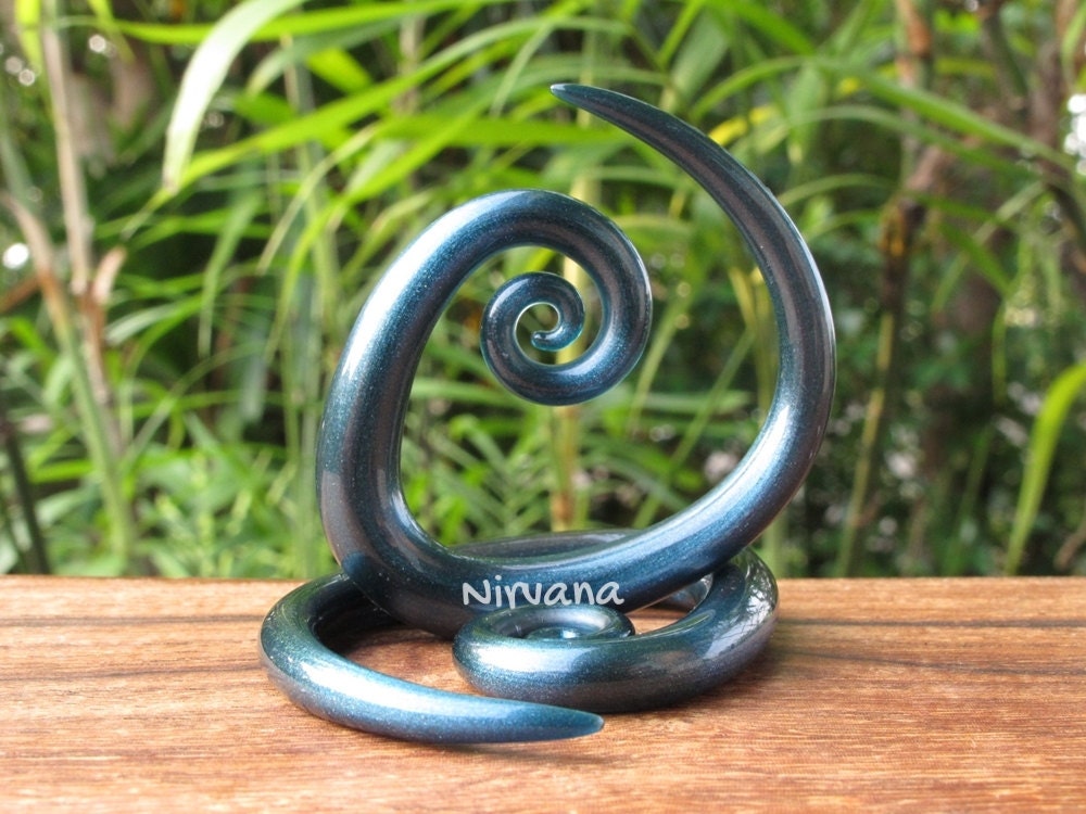 1 Pair (2 Pieces) Unobtanium Tear Drop Spirals