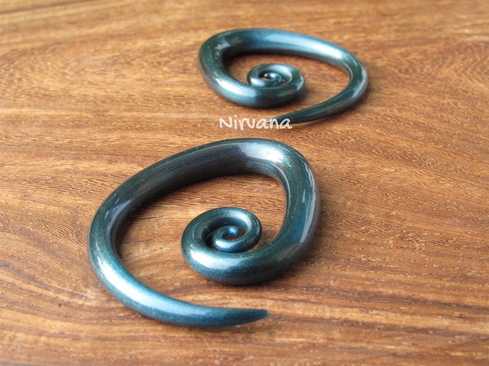 1 Pair (2 Pieces) Unobtanium Tear Drop Spirals