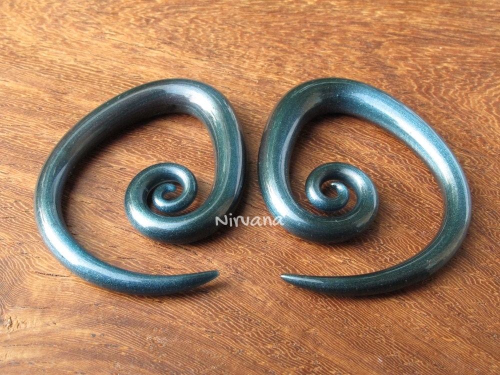 1 Pair (2 Pieces) Unobtanium Tear Drop Spirals