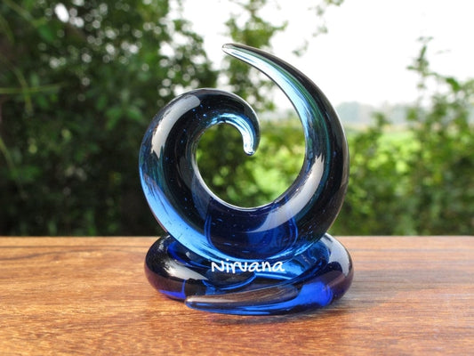 1 Pair (2 Pieces) Solid Color Translucent Light Cobalt Blue Spirals