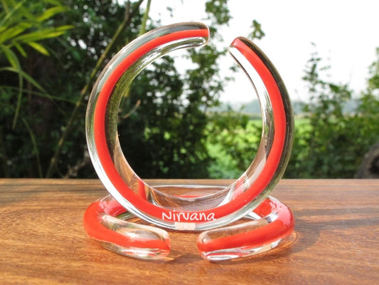 1 Pair (2 Pieces) Nirvana's Encased Red Glass Hoops