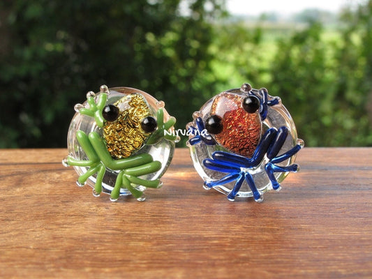 1 Pair (2 Pieces) Custom Pair of Dichroic Poison Tree Frog Plugs