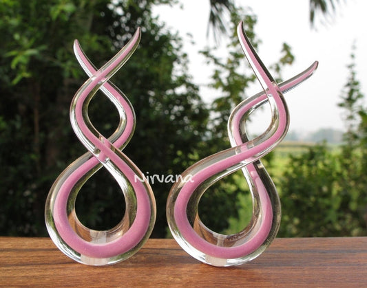 1 Pair (2 Pieces) Solid Color Encased Mauve Double Twists