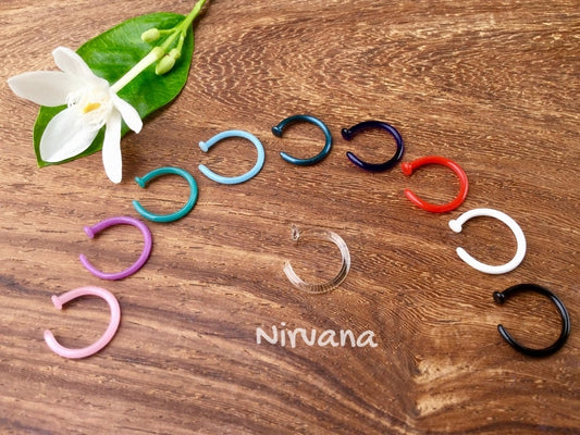 1 Pair (2 Pieces) - Nose Hoops Pyrex Glass
