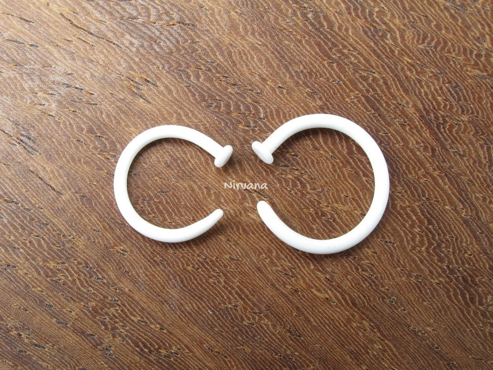 1 Pair (2 Pieces) - Nose Hoops Pyrex Glass