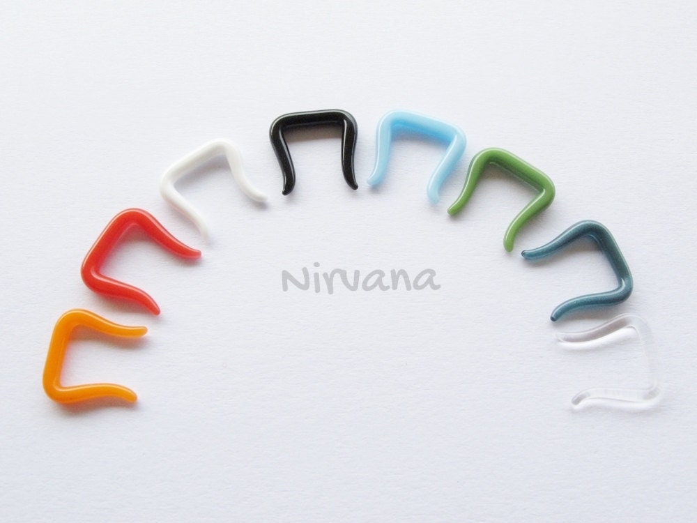1 Pair (2 Pieces) Glass Septum Retainer